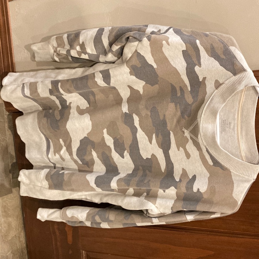 Aerie Oversize Fit French Terry Camo Pullover Small EUC